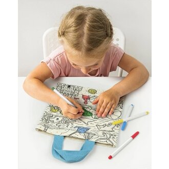 Fred & Friends Kit and Cadoodle Color-In Tote Bag