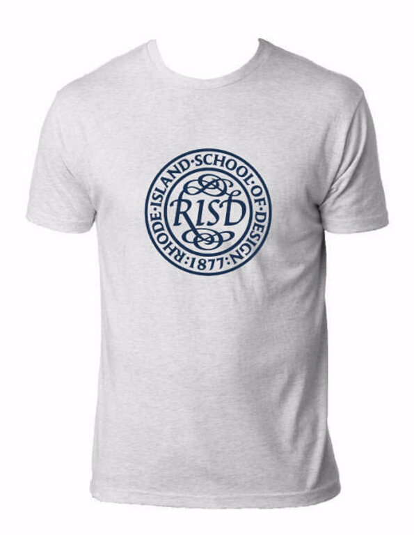 Next Level RISD Seal Triblend Short Sleeve Tshirt Heather White/Navy XXL