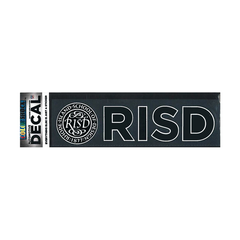 RISD Automotive Decal Horizontal Seal Black & White 8.5" x 2.5"