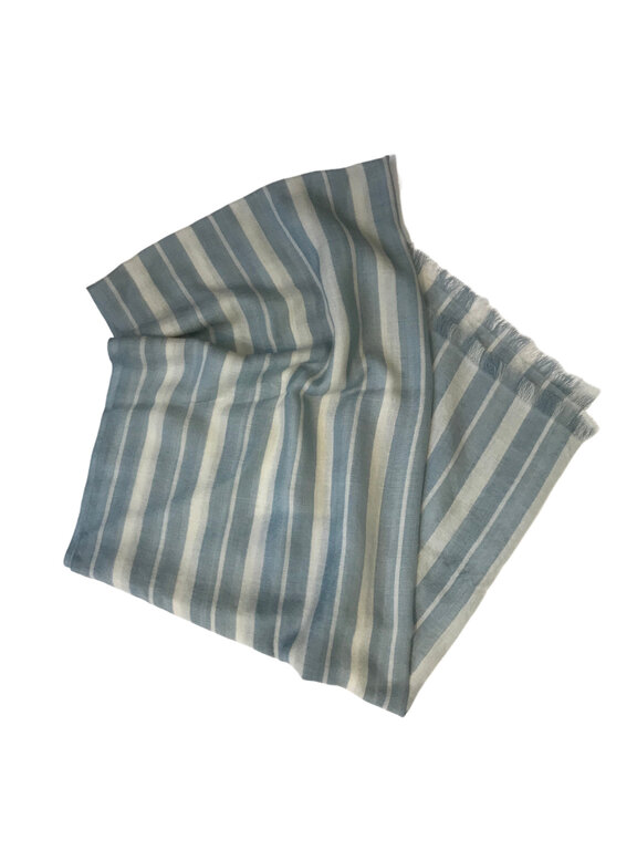 Marcia Patmos M.PATMOS  Scarf Blue/Ivory Stripe