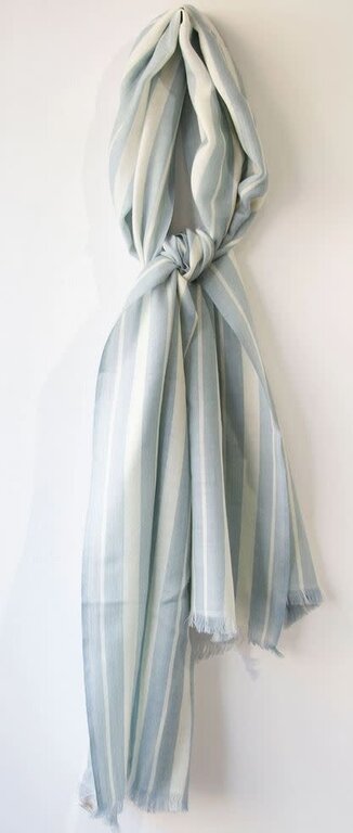 Marcia Patmos M.PATMOS  Scarf Blue/Ivory Stripe