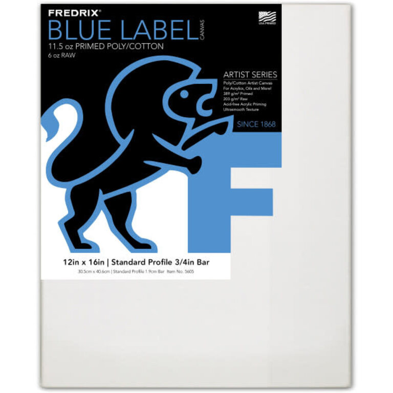 Fredrix Fredrix Artist Series Blue Label Ultrasmooth 11.5 oz. Acrylic Primed Stretched Poly/Cotton Canvas