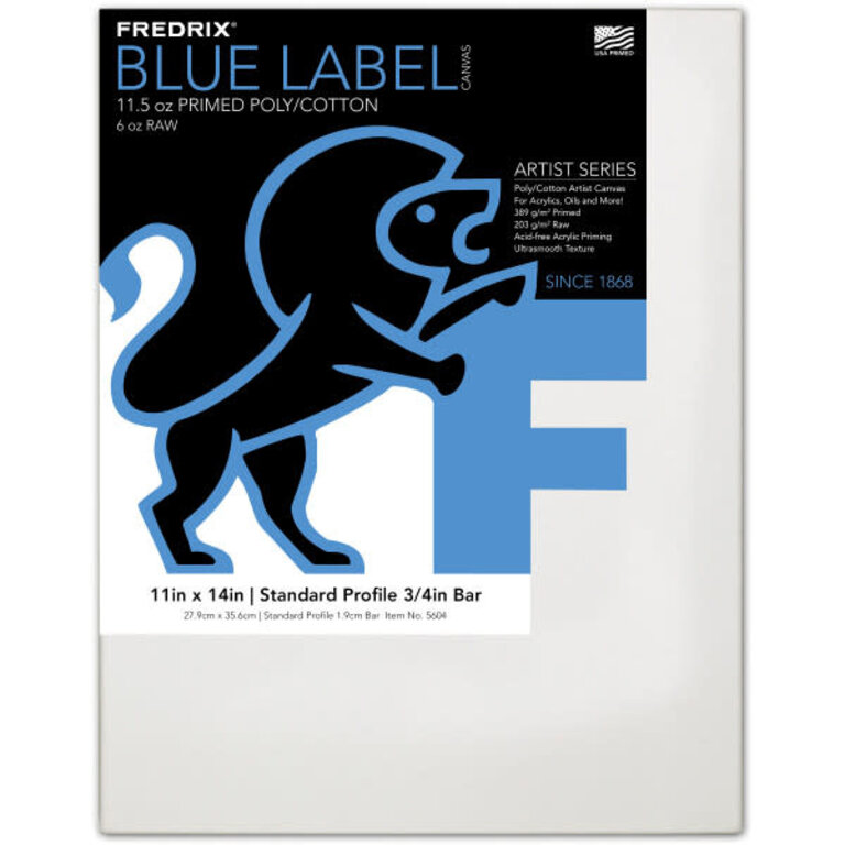 Fredrix Fredrix Artist Series Blue Label Ultrasmooth 11.5 oz. Acrylic Primed Stretched Poly/Cotton Canvas