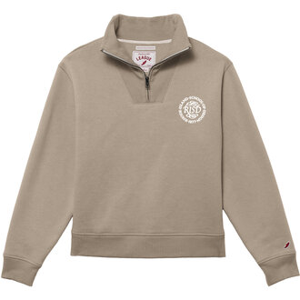 League-Legacy Collegiate Wear Women's 1991 Quater Zip Embroidered Khaki