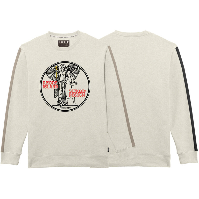 League-Legacy Collegiate Wear Unisex  Athena Chaser Striped Crew Oatmeal