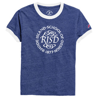 League-Legacy Collegiate Wear Intramural Youth Ringer T-Shirt Htr Royal Blue/White Medallion