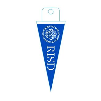 RISD RISD Pennant Vinyl Sticker 1.8" W x 4.5" H Royal/White