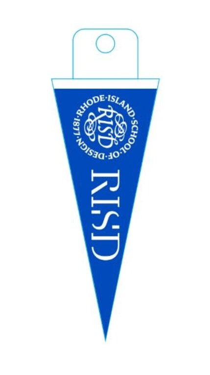 RISD RISD Pennant Vinyl Sticker 1.8" W x 4.5" H Royal/White