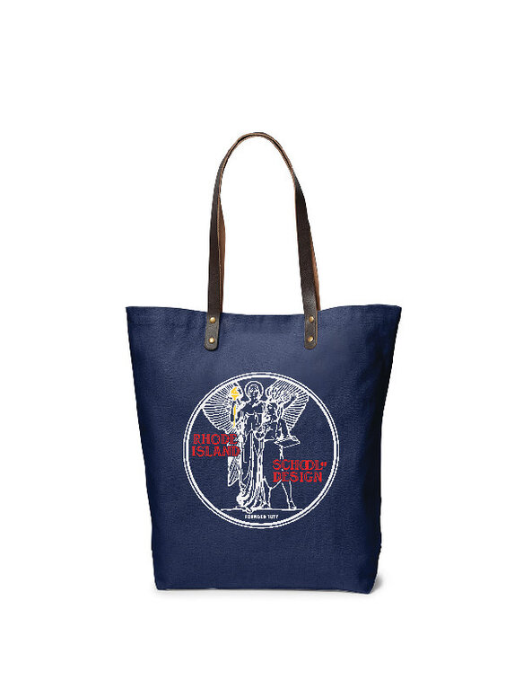 RISD Athena Cotton Tote Bag with Leather Handles