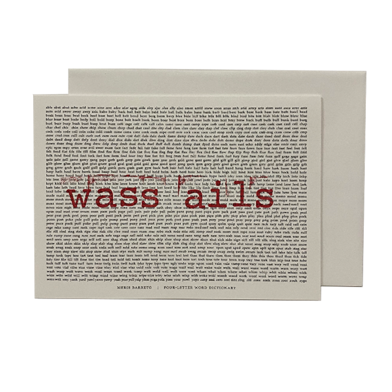 Meris Barreto Meris Barreto 4 Letter Word Card Wass Ails