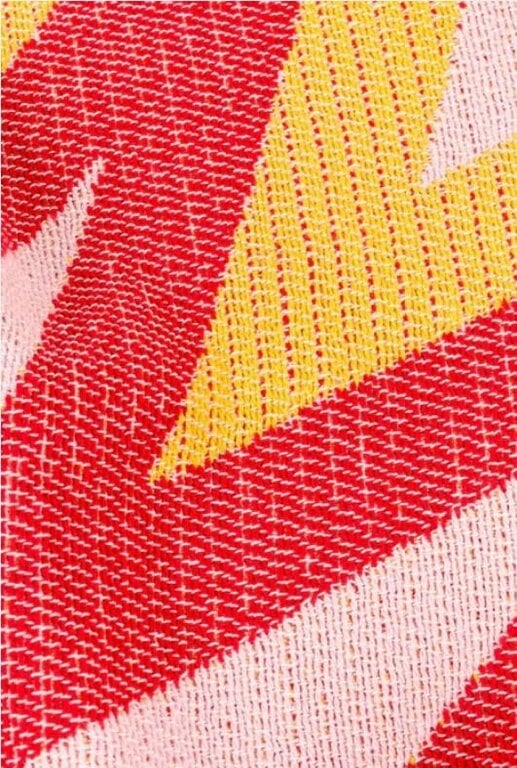 Liz Collins Cotton Blanket & Throw "BANG!" by Liz Collins in Red Color