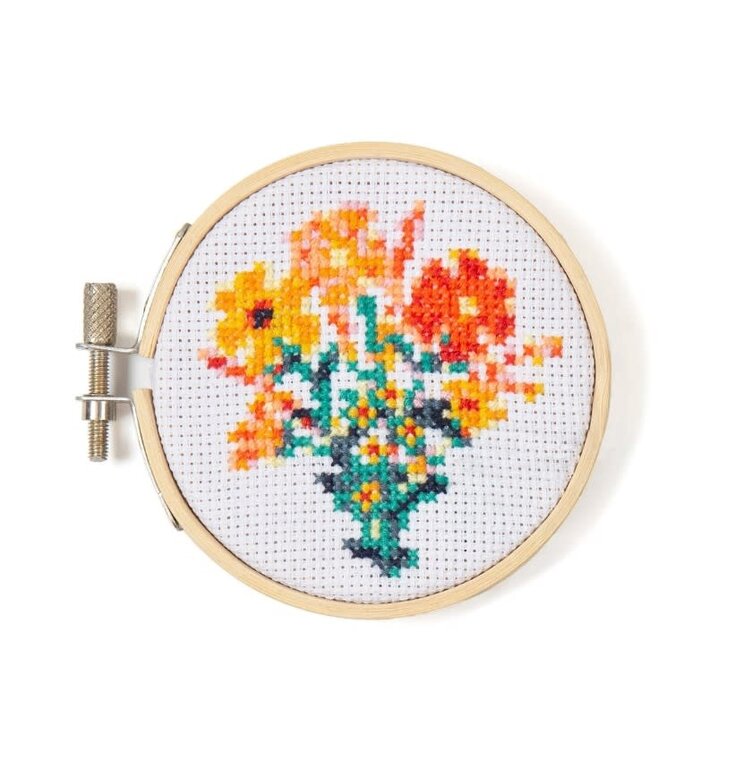 Kikkerland Design Mini Cross Stitch Embroidery Kit