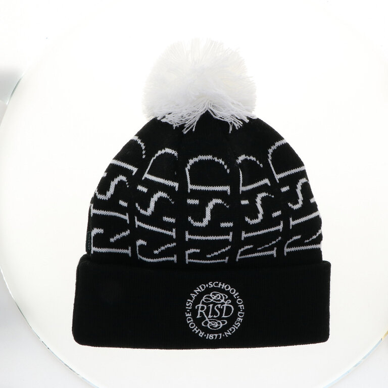 RISD All Around Old School Cuff Beanie with Pom