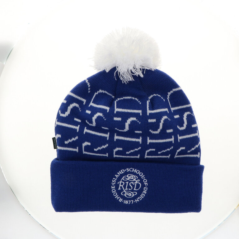 RISD All Around Old School Cuff Beanie with Pom