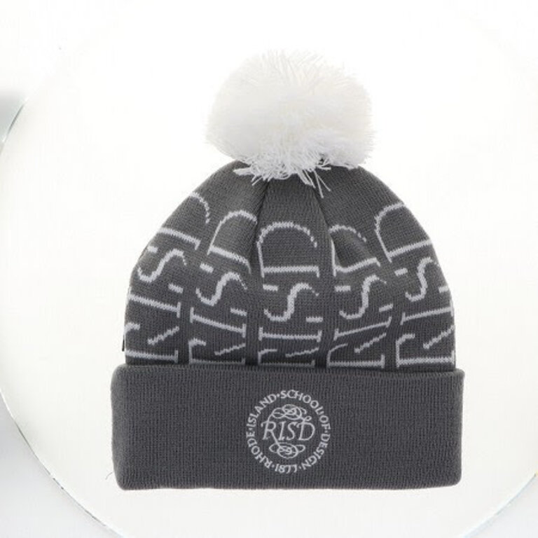 RISD All Around Old School Cuff Beanie with Pom