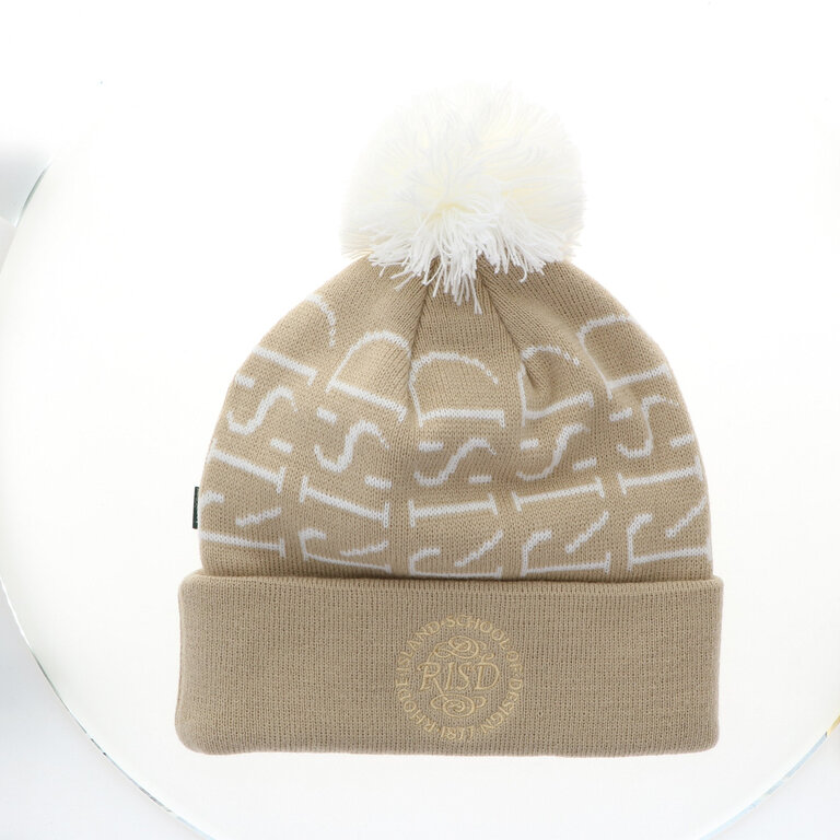 RISD All Around Old School Cuff Beanie with Pom