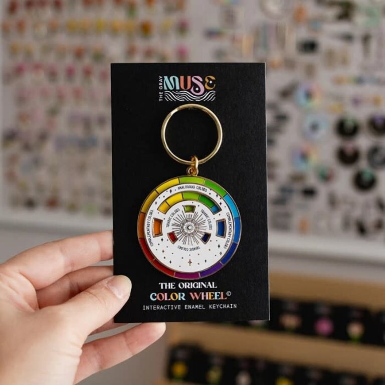 The Gray Muse Color Wheel Enamel Keychain