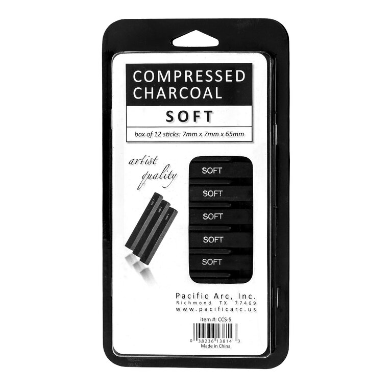 Pacific Arc Compressed Charcoal Soft 12 Pack