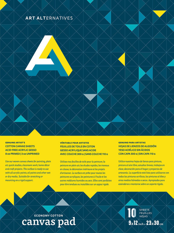 Art Alternatives Art Alternatives Economy Cotton Canvas Pad 9" x 12"