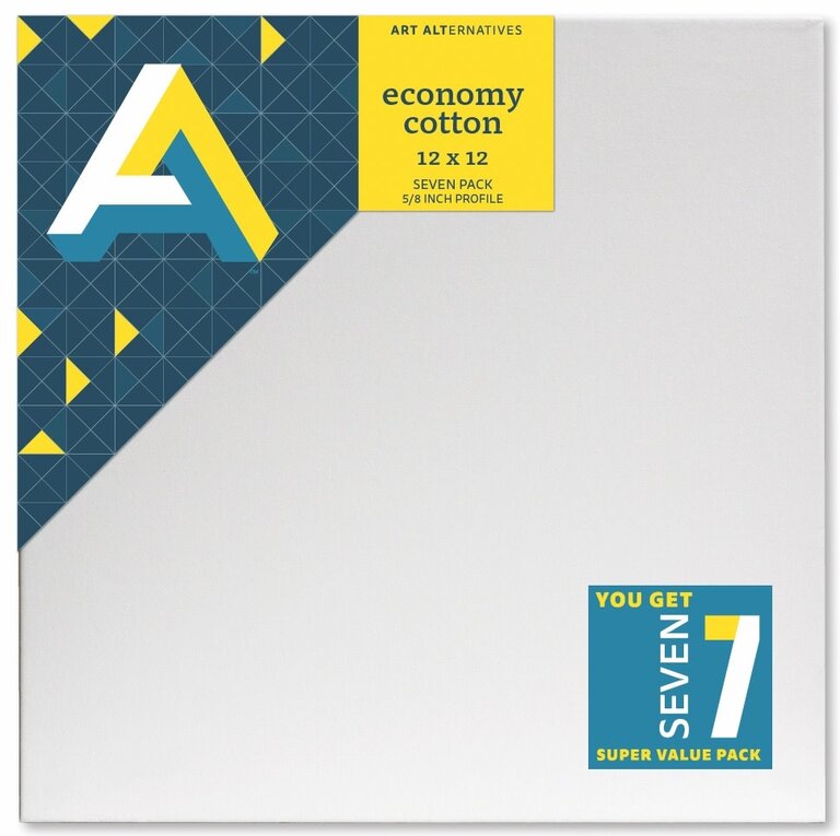 Art Alternatives Art Alternatives Economy Cotton Stretched Canvas Value 7-Pack 12" x 12"