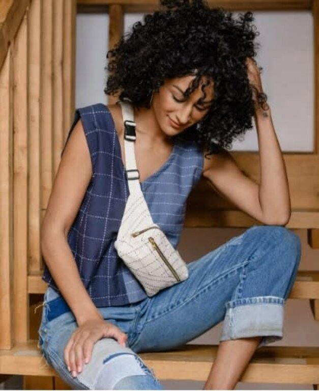 Colleen Clines Anchal Kantha Crossbody Belt Bag