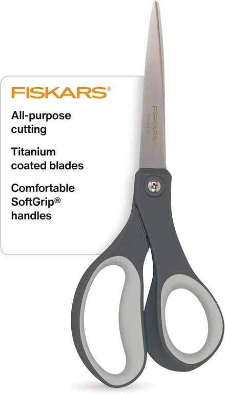 Fiskars Fiskars 8" Comfort Grip Titanium Scissors