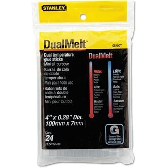 Stanley Mini DualMelt Glue Sticks  4"x 0.28" Dia.24 pk .