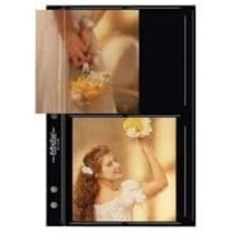 Printfile Print File Premium Black Album Pages Holds Four 4x5" Prints, 25 Pack