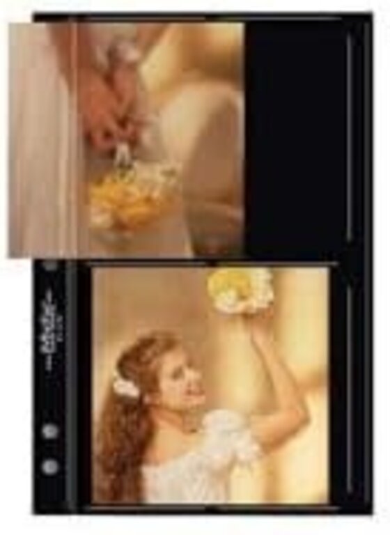 Printfile Print File Premium Black Album Pages Holds Four 4x5" Prints, 25 Pack