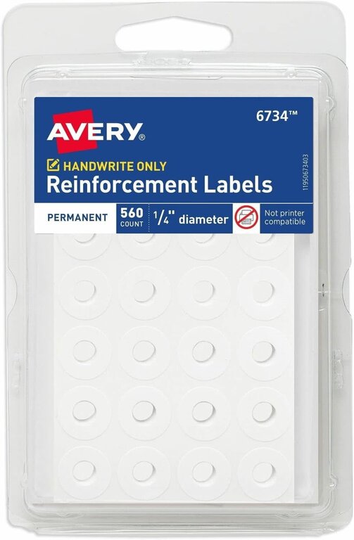Avery Avery Reinforcement Labels 1/4" Diameter, 560 Page