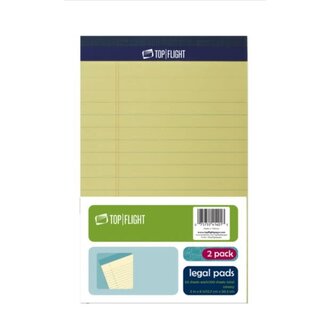 Top Flight Top Flight Legal Pads, Canary, 100 Sheets, 2 Pack
