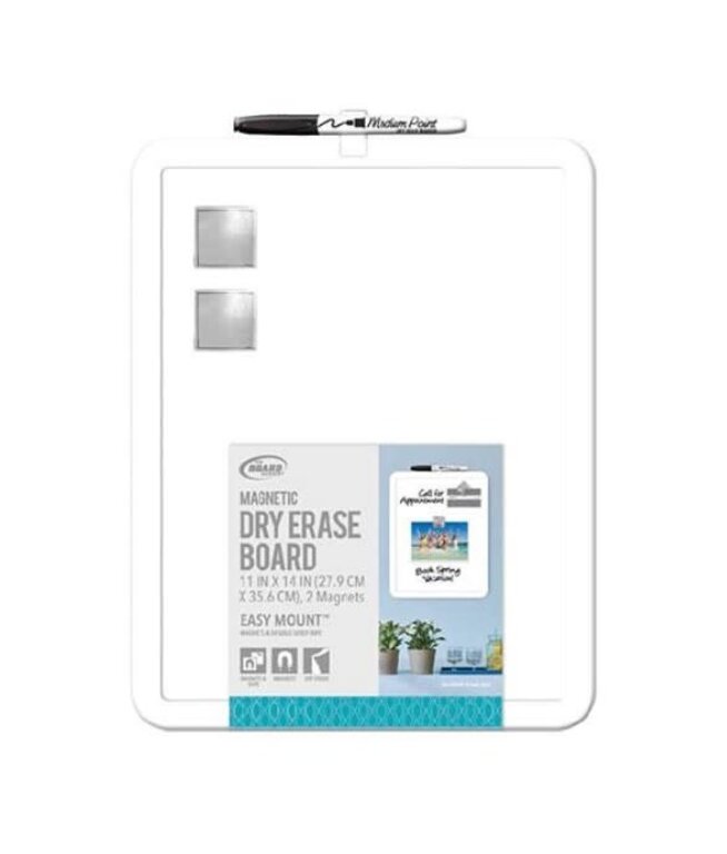 Board Dudes The Board Dudes 11" x 14" Plastic Framed Magnetic Dry Erase Board, Includes 1 Marker and Magnet
