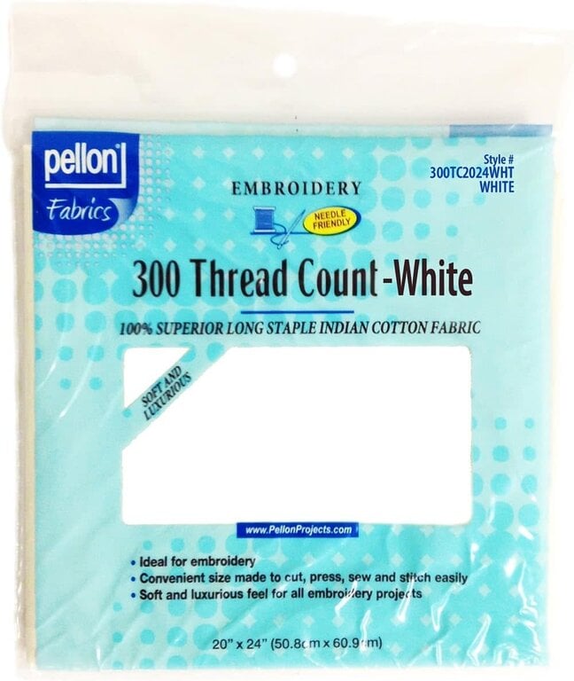 Pellon Pellon 300 Thread Count Cotton Fabric For Embroidery 20"X24"