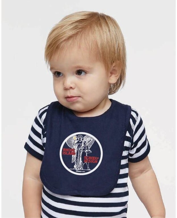 RISD Athena Infant Jersey Bib Navy