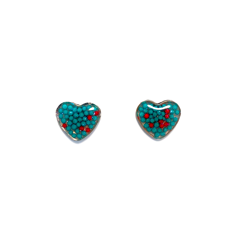 Debbie Tuch Glitterlimes Sprinkle Small Heart Stud Earrings