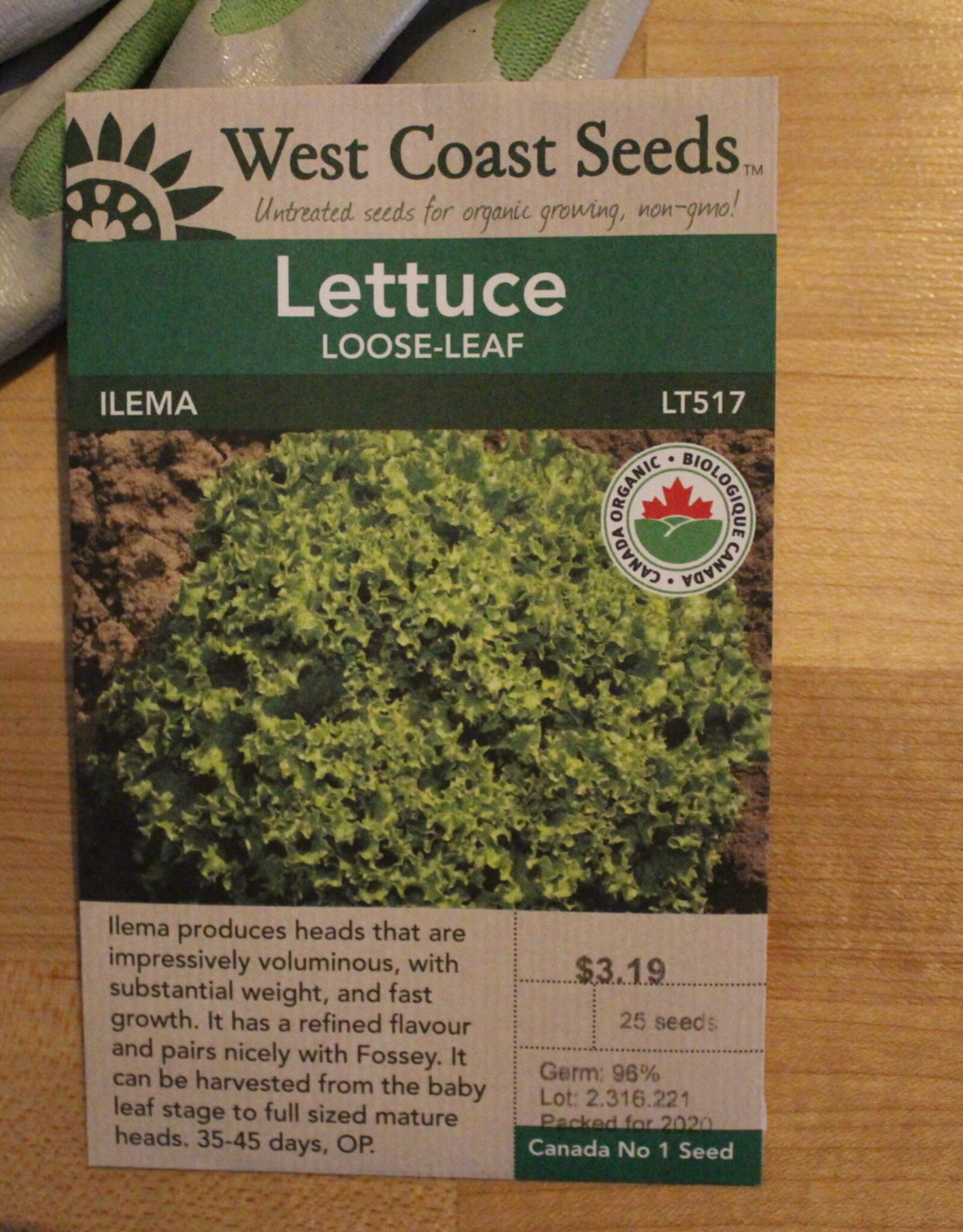 West Coast Seeds Lettuce Loose-Leaf Ilema Eazy Leaf Organic Certified (25 Seeds)