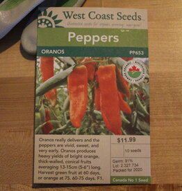 West Coast Seeds Peppers Oranos F1 Organic Certified (10 Seeds)