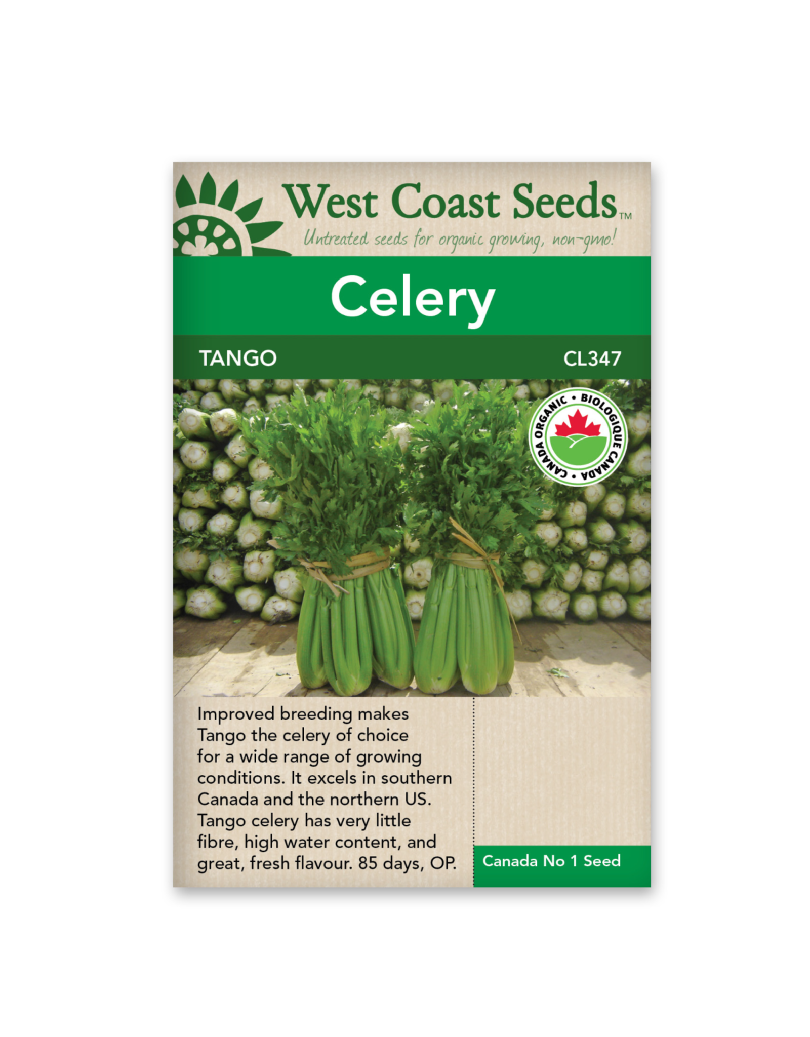 West Coast Seeds Celery - Tango (Coated) Certified Organic