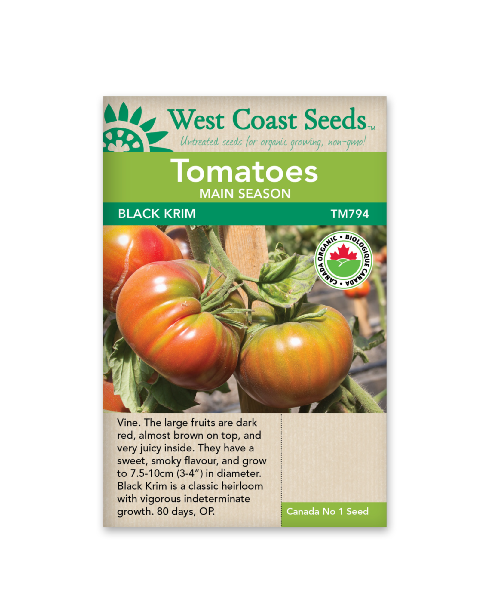 West Coast Seeds Tomato - Black Krim Certified Organic