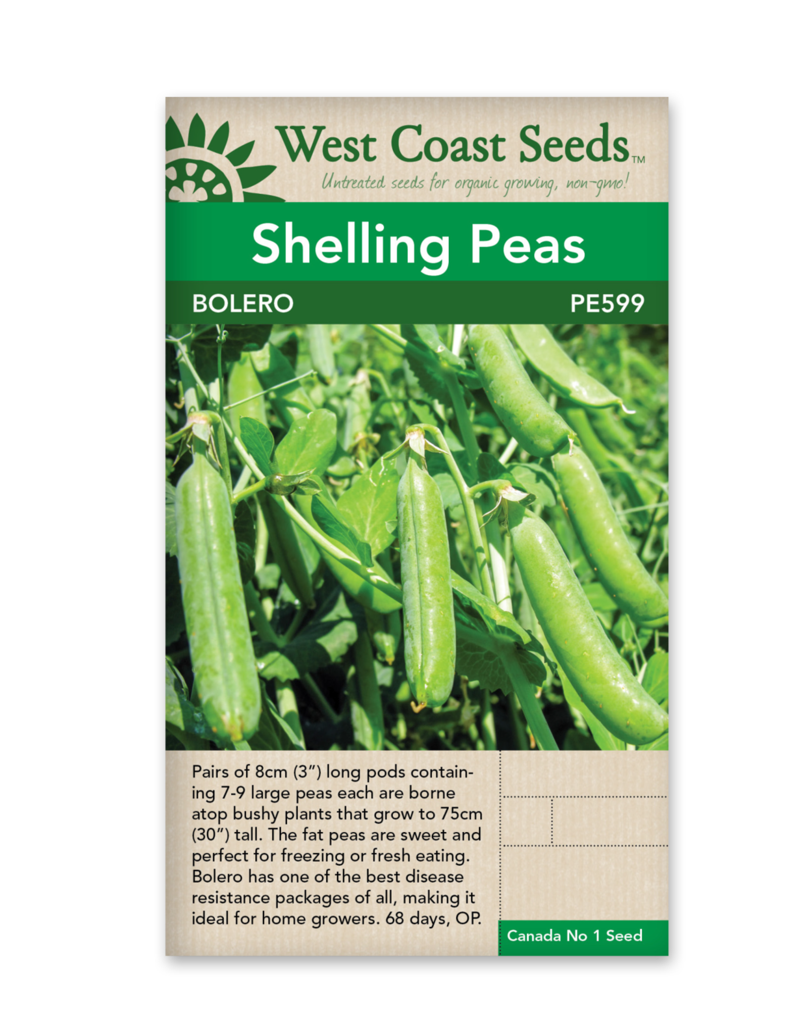 West Coast Seeds Peas - Bolero