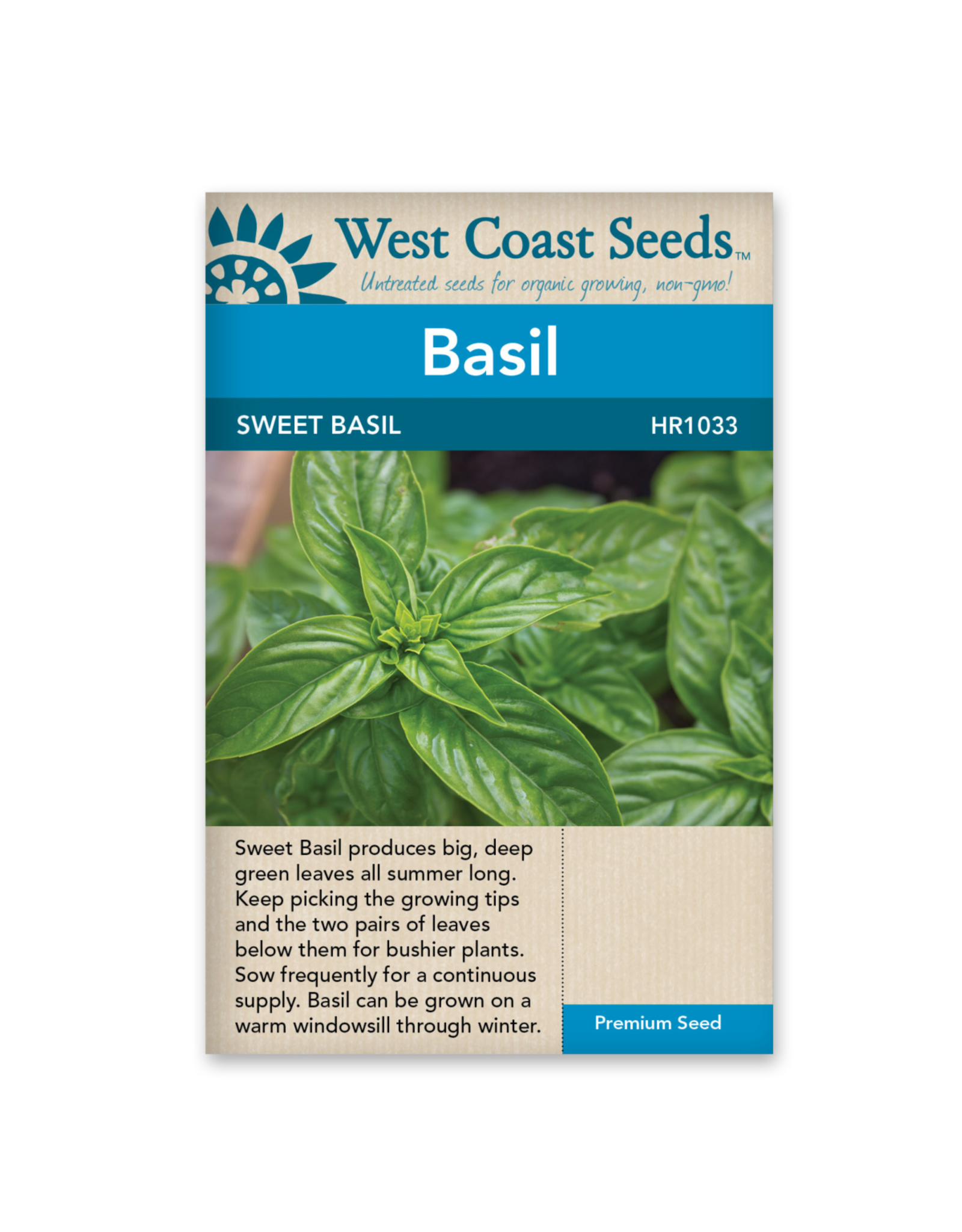 West Coast Seeds Basil - Sweet Basil
