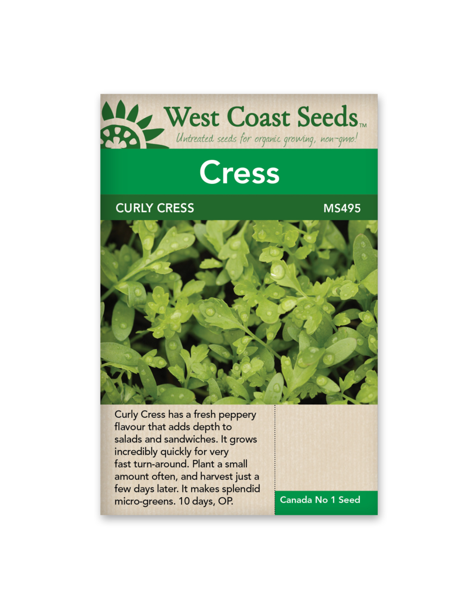 West Coast Seeds Greens - Curly Cress Peppergrass