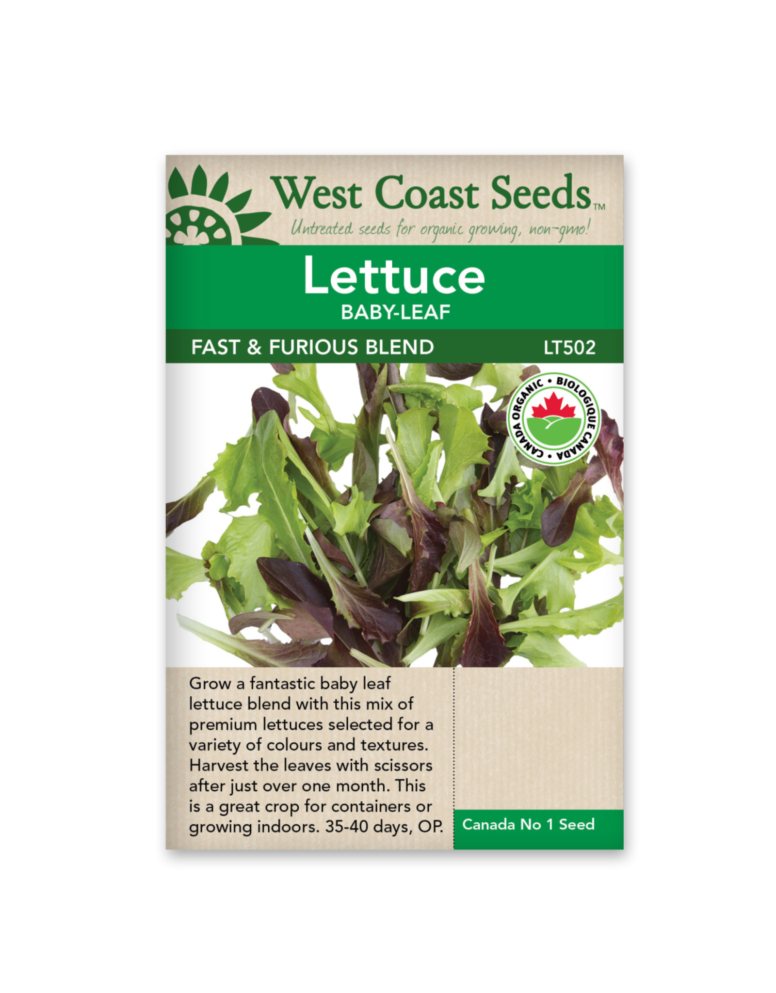 West Coast Seeds Lettuce - Fast and Furious Blend Organic