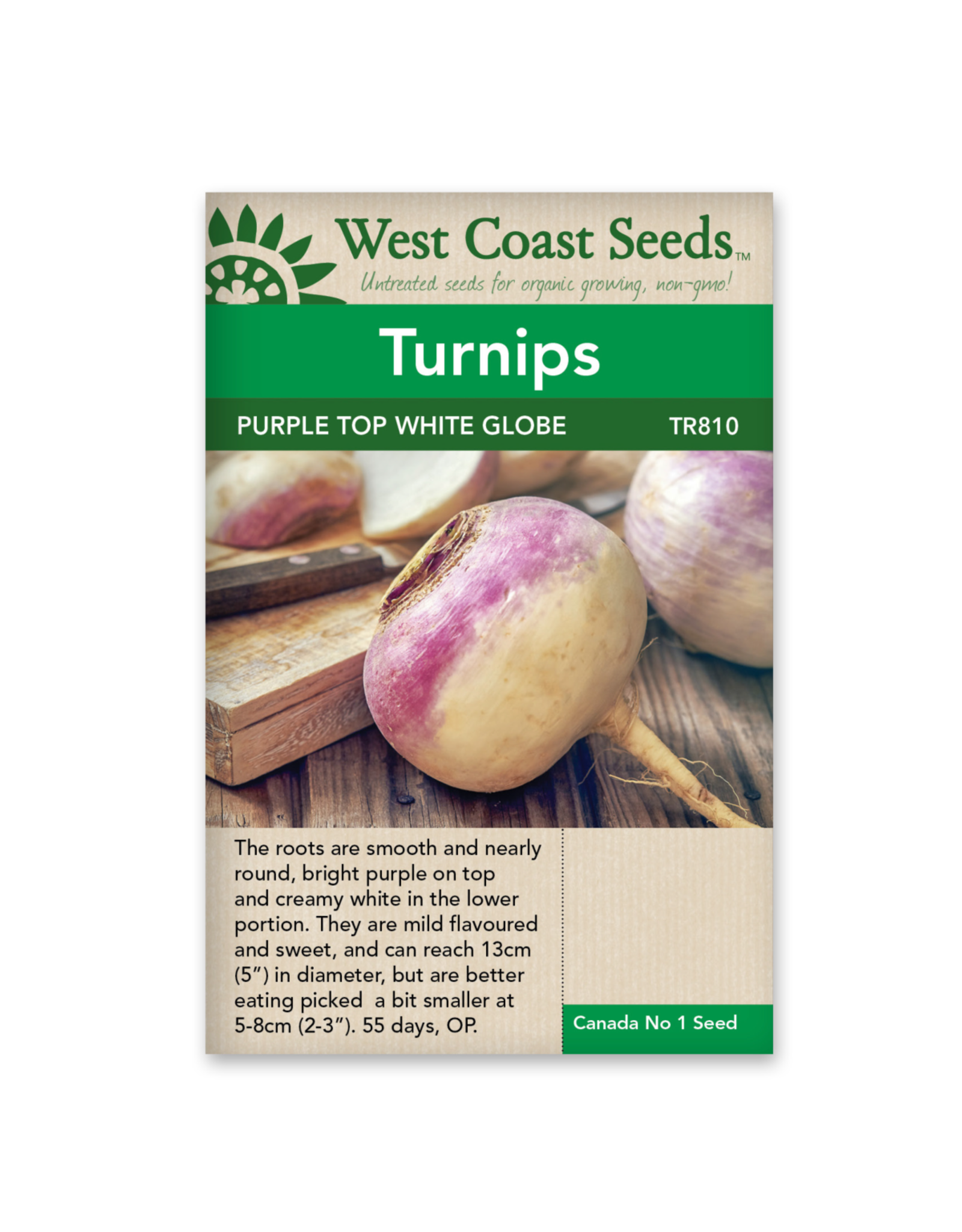 West Coast Seeds Turnips - Purple Top White Globe