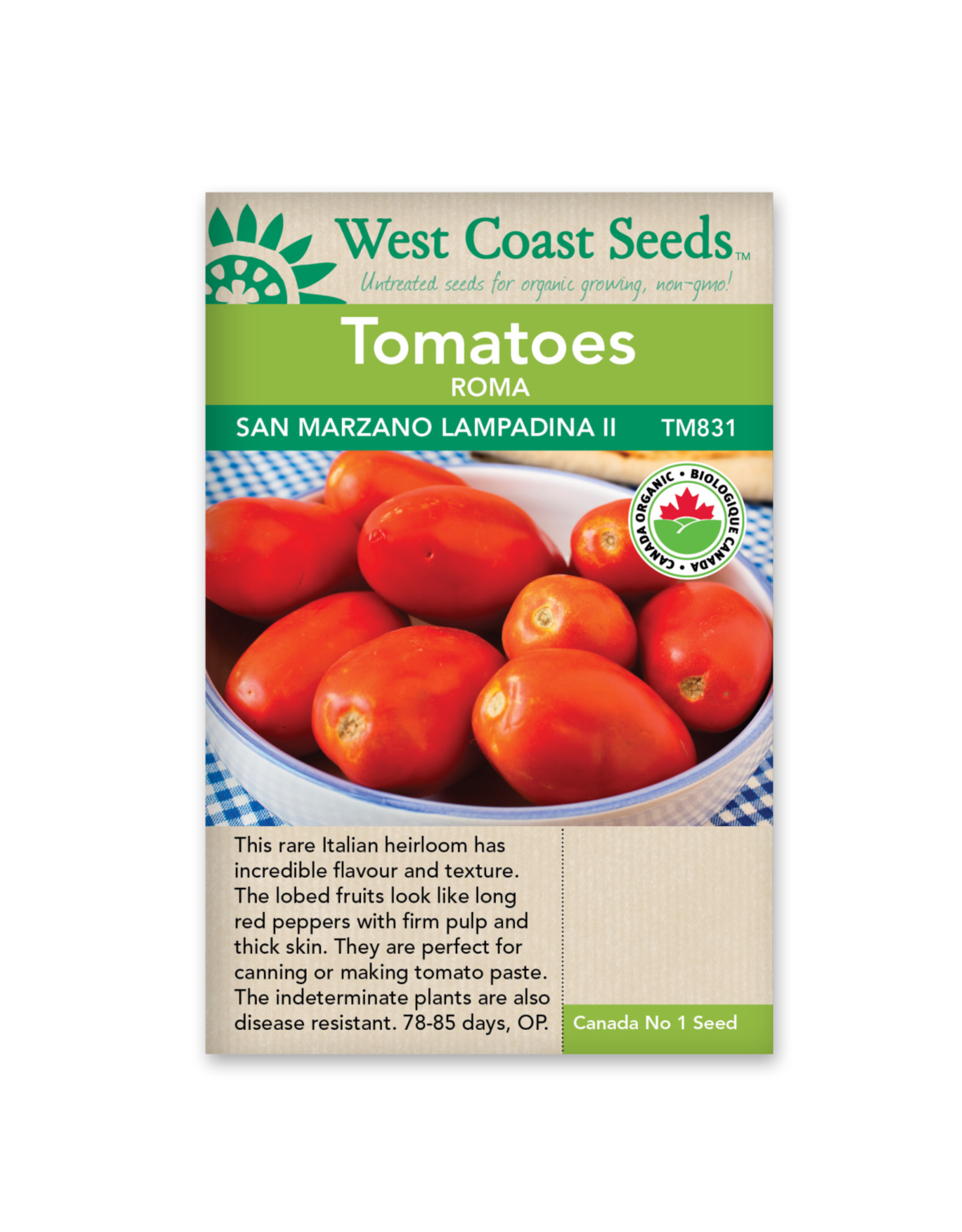 West Coast Seeds Tomatoes - San Marzano Lampadina 2 Organic
