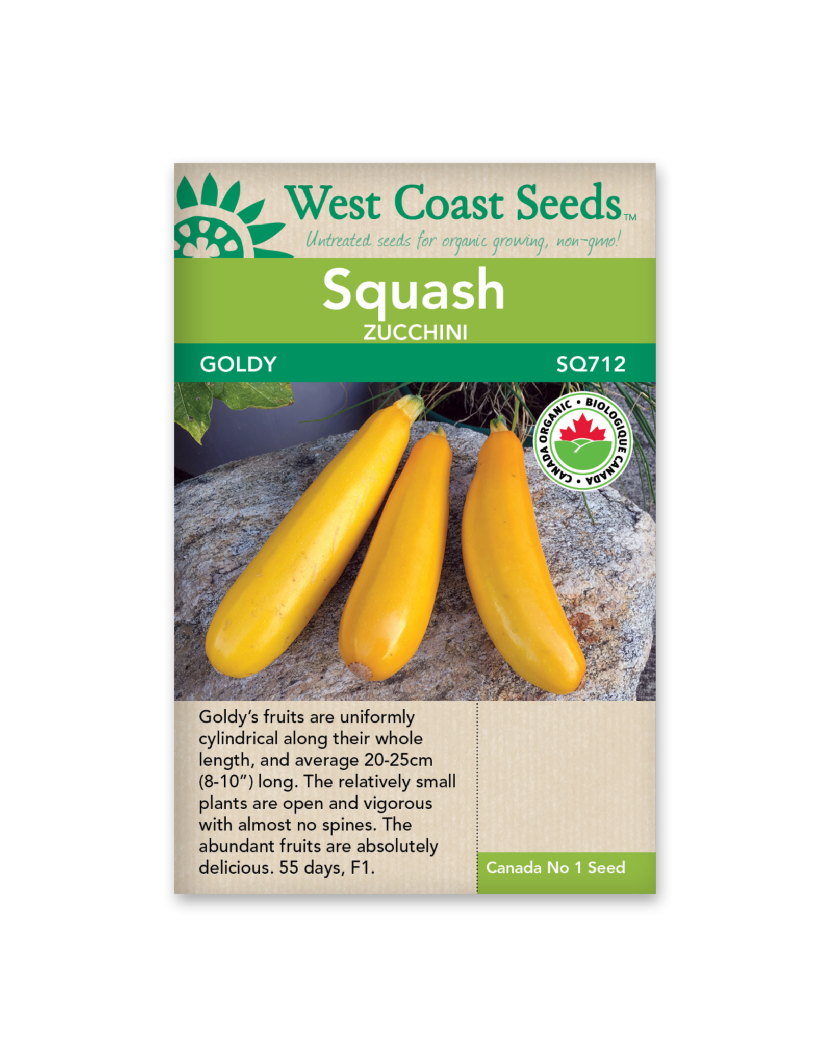 West Coast Seeds Squash-Summer - Goldy F1 Organic