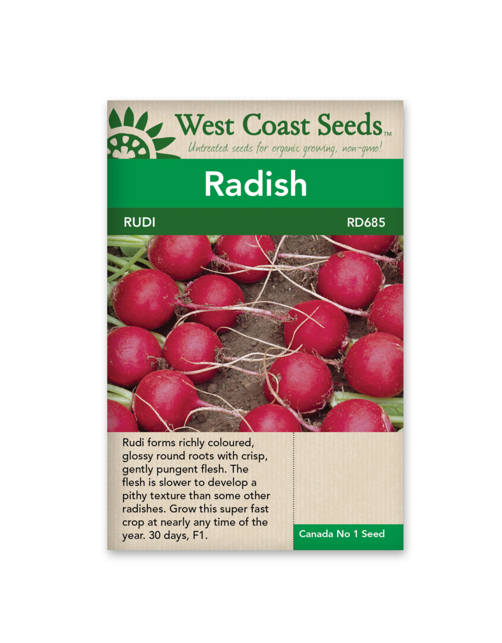 West Coast Seeds Radish - Rudi A