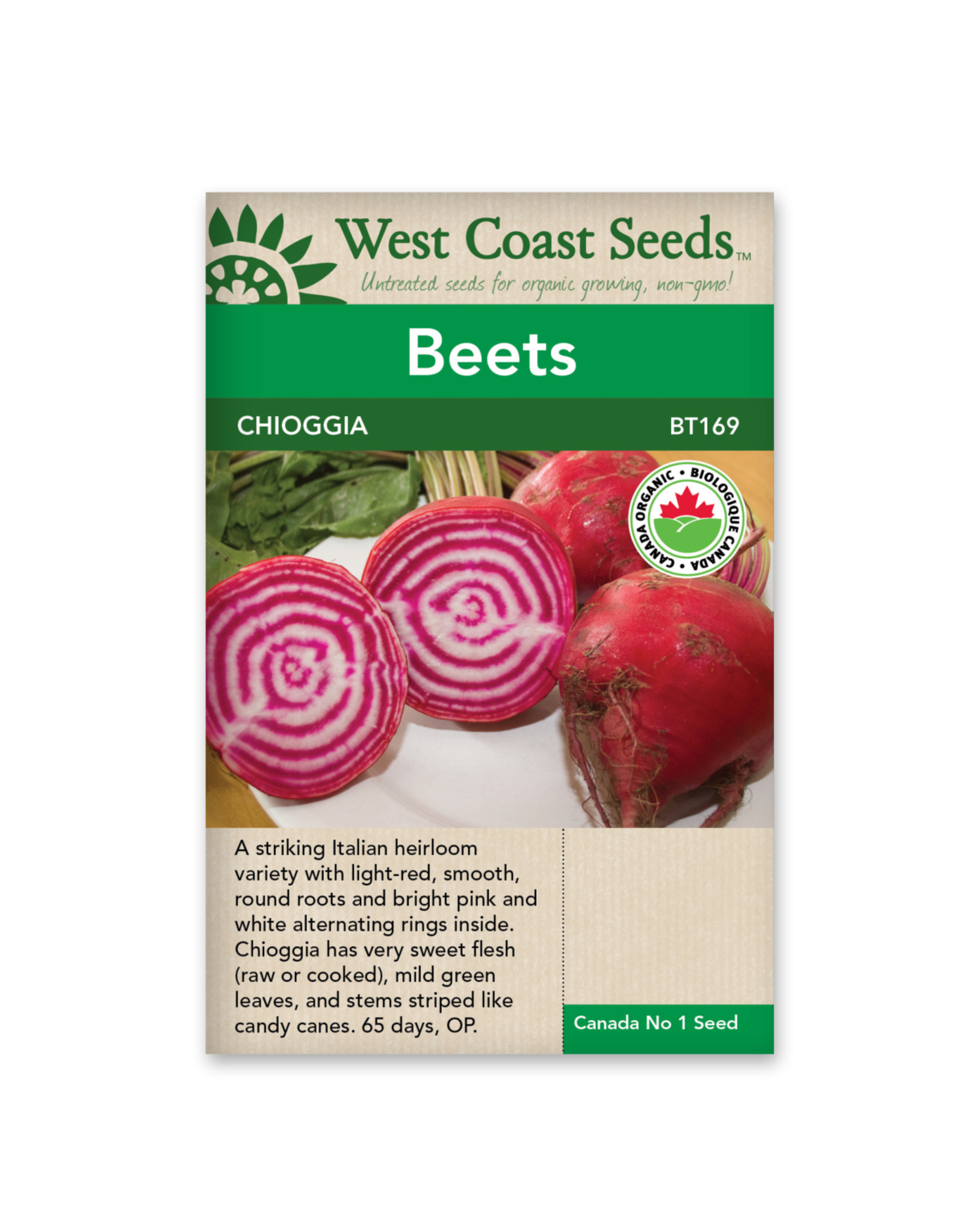 West Coast Seeds Beets - Chioggia Organic