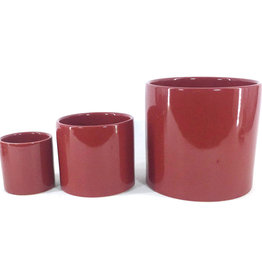Red Ceramic Cylinder 3 inch
