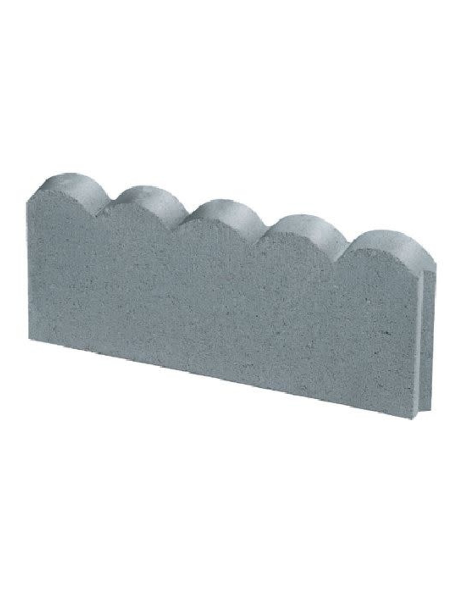 16 x 8 x 2 Inch Scalloped Lawn Edge Exposed